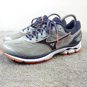 Mizuno Wave Rider 21 Womens Size 8 Running Shoes Gray Athletic Sneakers Low Top